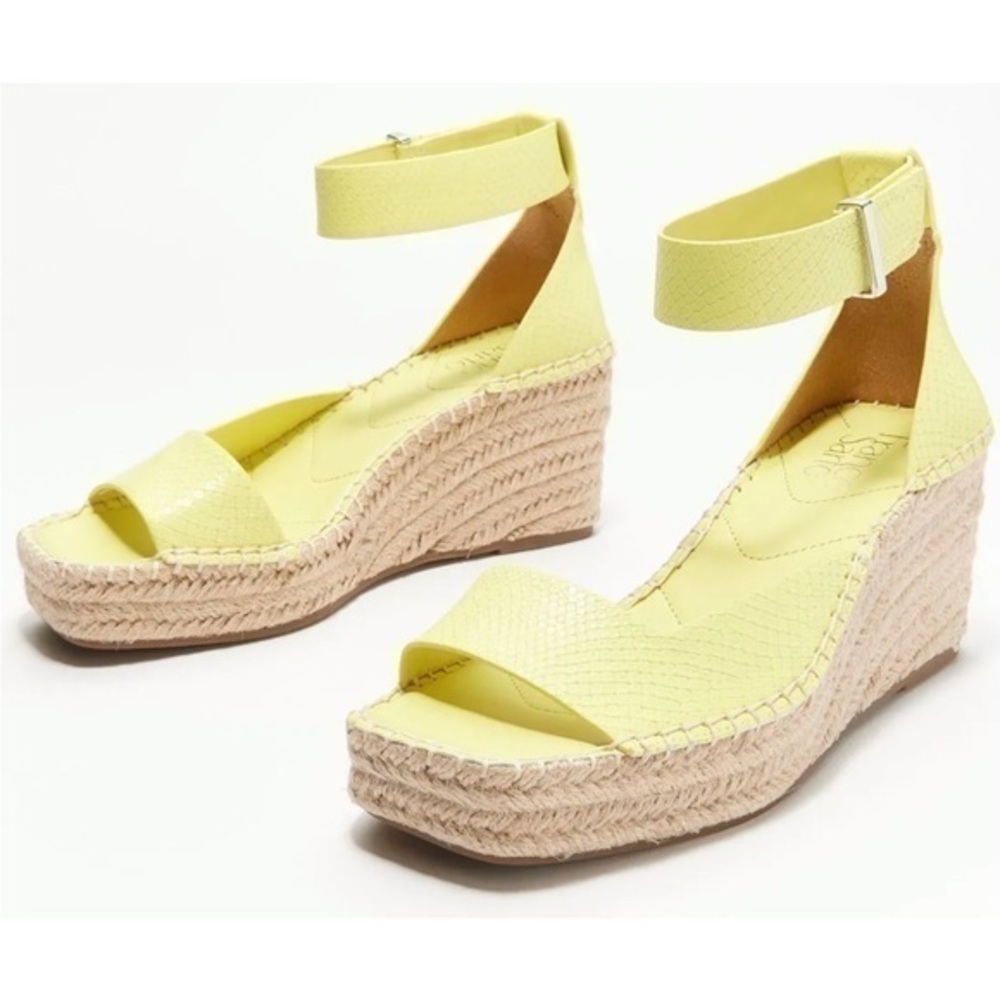 Yellow Espadrille Wedge Sandals